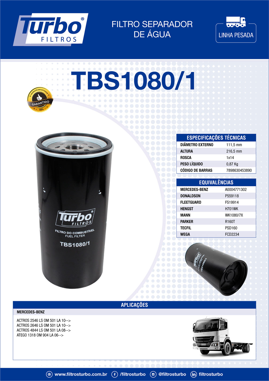Filtro de combustível - TBS1013/1 - Turbo