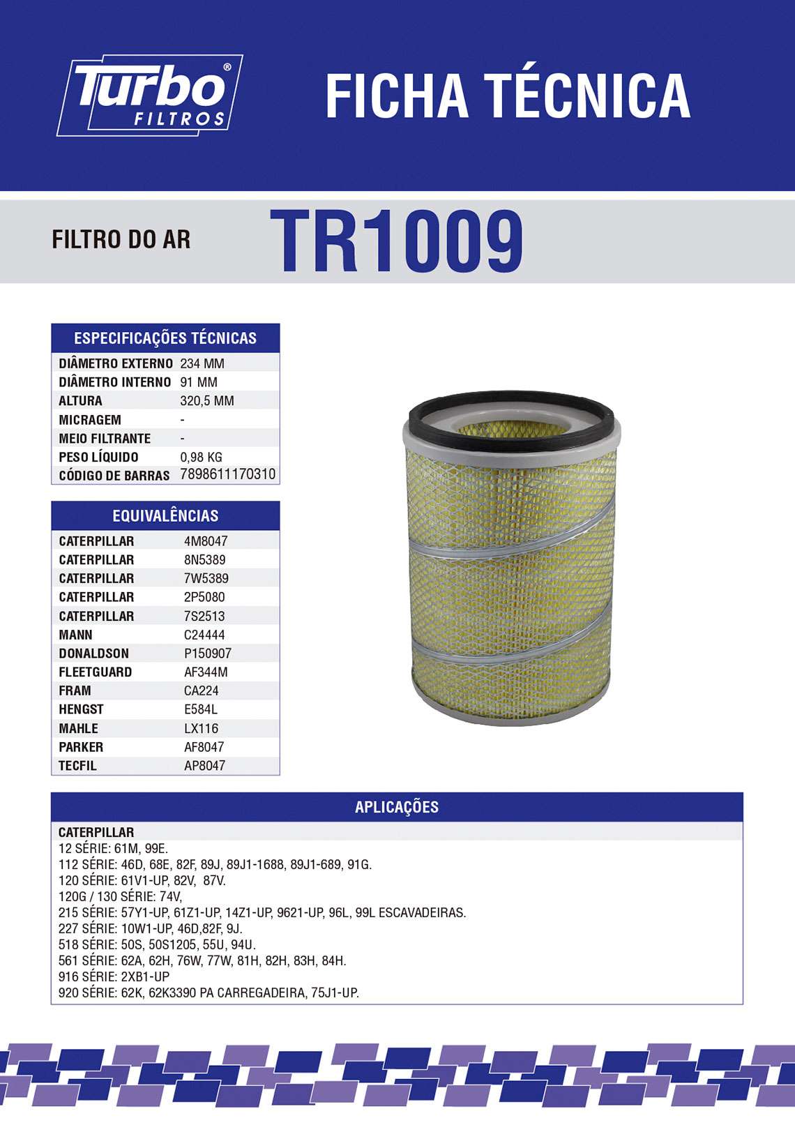 Turbo Filtro De Ar Tr1007.