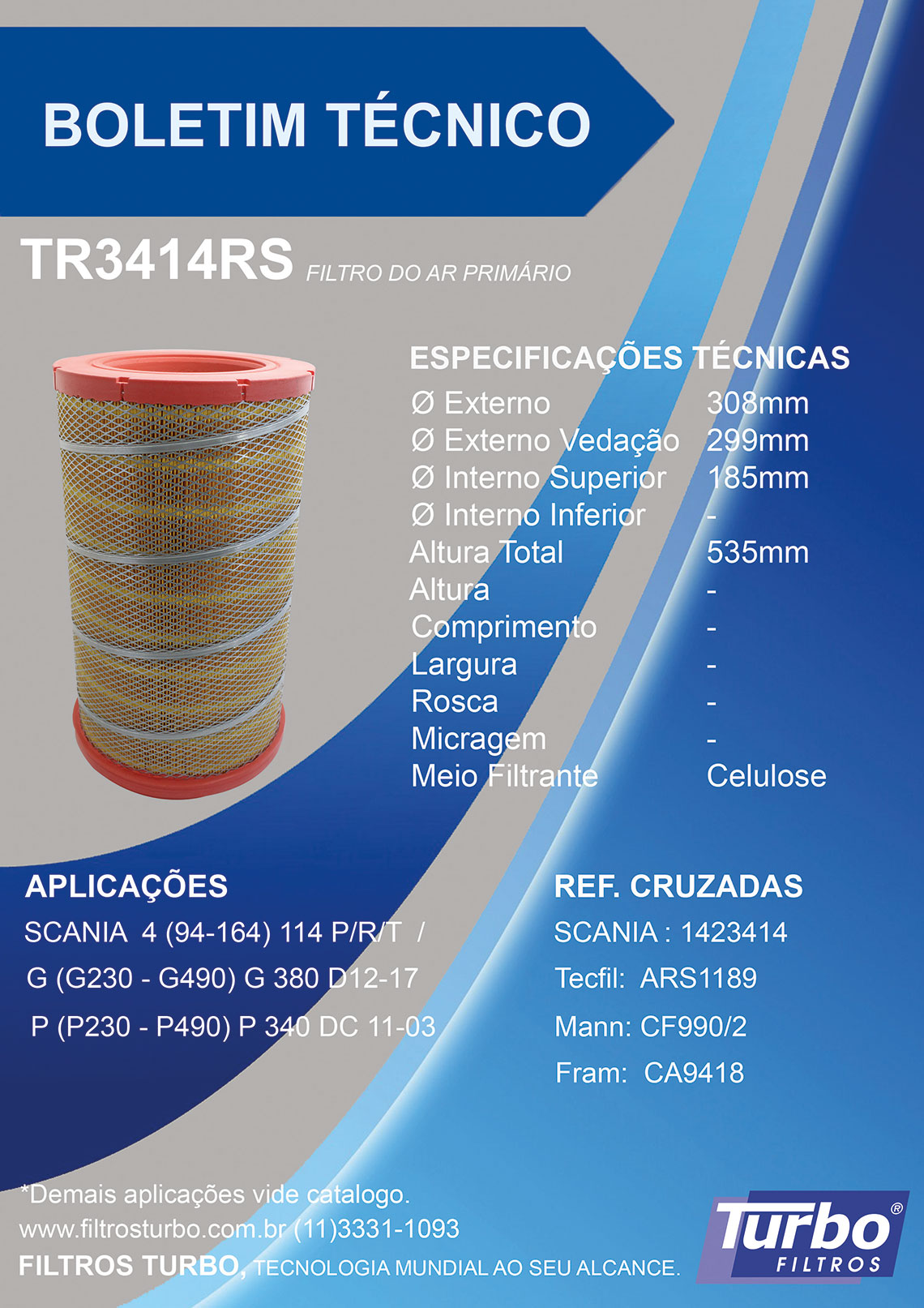 TURBO Filtro de Ar TR3454 - bulloleo